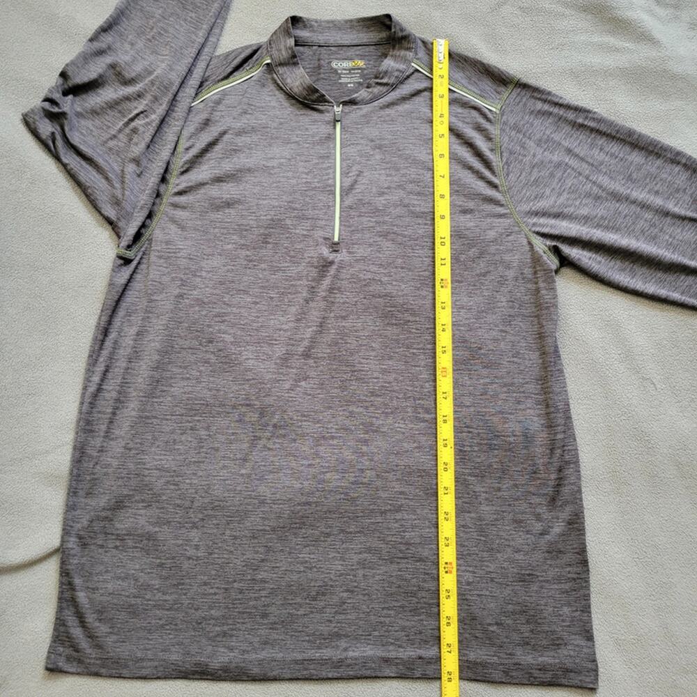 Core 365 Long Sleeve Activewear Shirt Mens Medium VNeck Reflective Stripe Gray - Picture 3 of 12